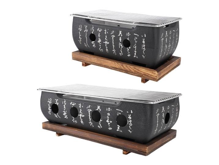 Poêle à Barbecue japonais rectangulaire au charbon de bois, chauffage rapide, Base de gril en fil d'aluminium pour le Camping