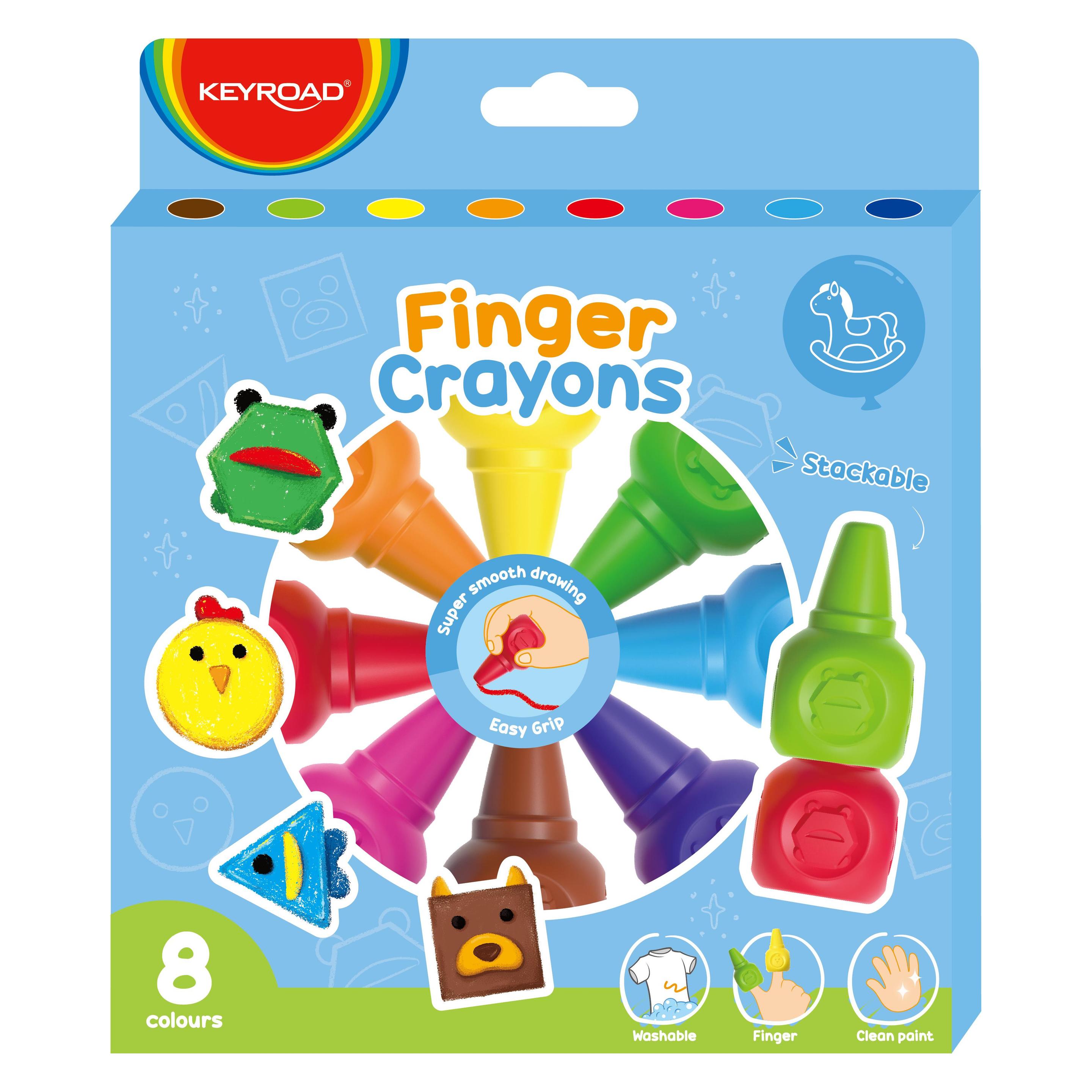 Keyroad Fingerwachsmalstifte, 8 stk. (8x) (45650201)