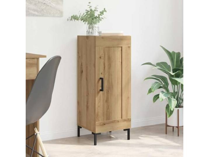 HEFZGDB Weißes Sideboard mit Metallbeinen, Modernes Sideboard mit Stauraum, aus Holzwerkstoff für Wohnzimmer, mit DREI Fächern und Einer Tür