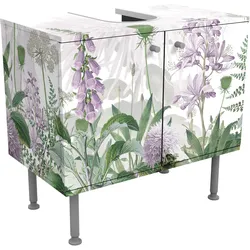 WASCHBECKENUNTERSCHRANK Fingerhut in zarter Blumenwiese 60/55/35 cm