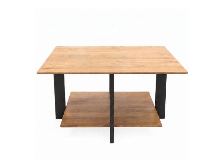 bv-vertrieb Couchtisch Couchtisch Wohnzimmertisch Wildeiche Metallgestell schwarz, schwarzes Metallgestell
