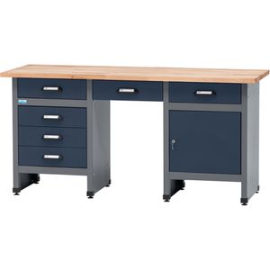 Küpper Werkbank blau, mit 6 Schubladen & 1 Tür, 170 x 84 x 60 cm