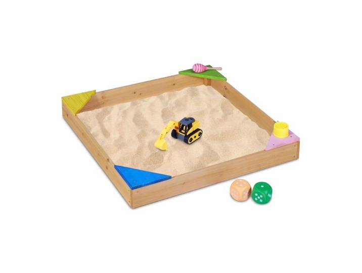 Relaxdays Sandkasten mit Ecksitzen