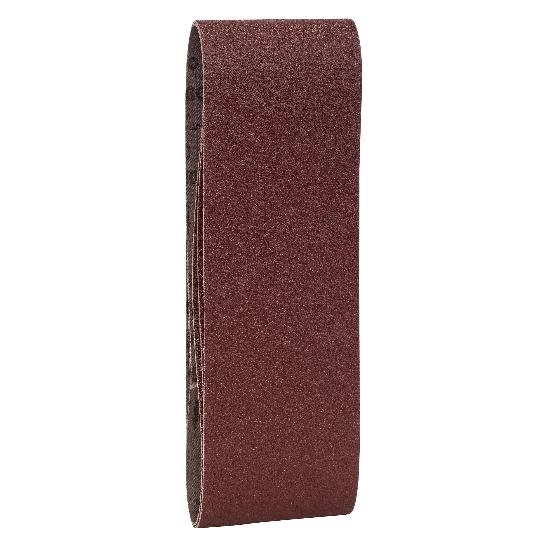 Bosch Zubehör 3tlg. Schleifband-Set für Bandschleifer, rote Qualität K = 100 (100) (2609256213)