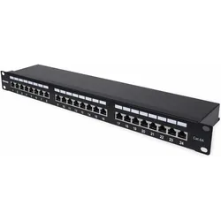 Intellinet Cat6a Shielded Patch Panel, Server Zubehör, Schwarz