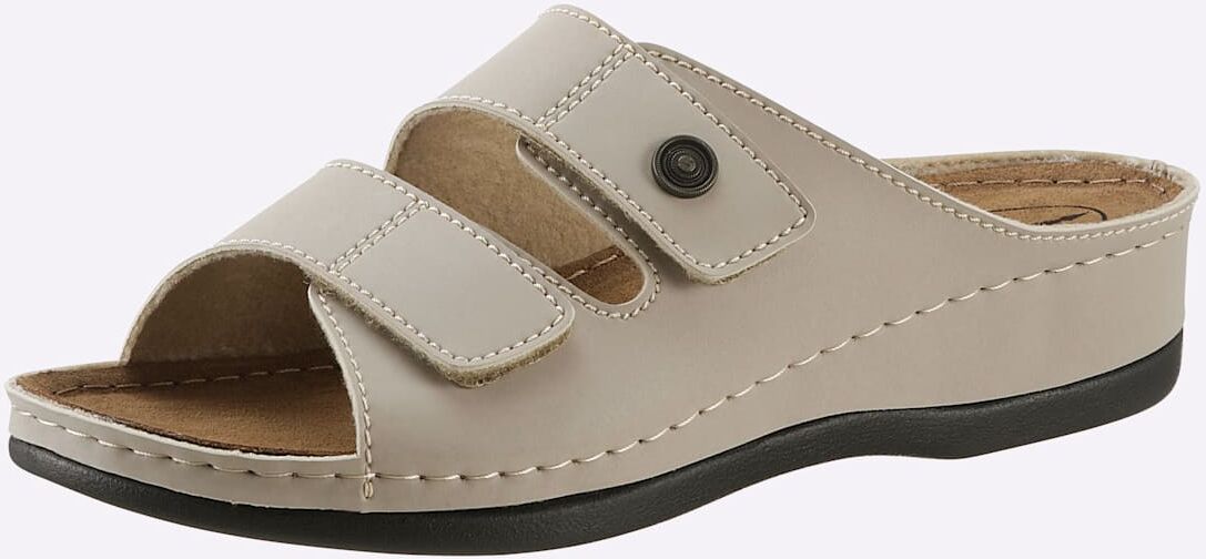 Pantolette FRANKEN-SCHUHE, Damen, Gr. 36, beige (sand), Lederimitat, Schuhe Pantolette sand 36