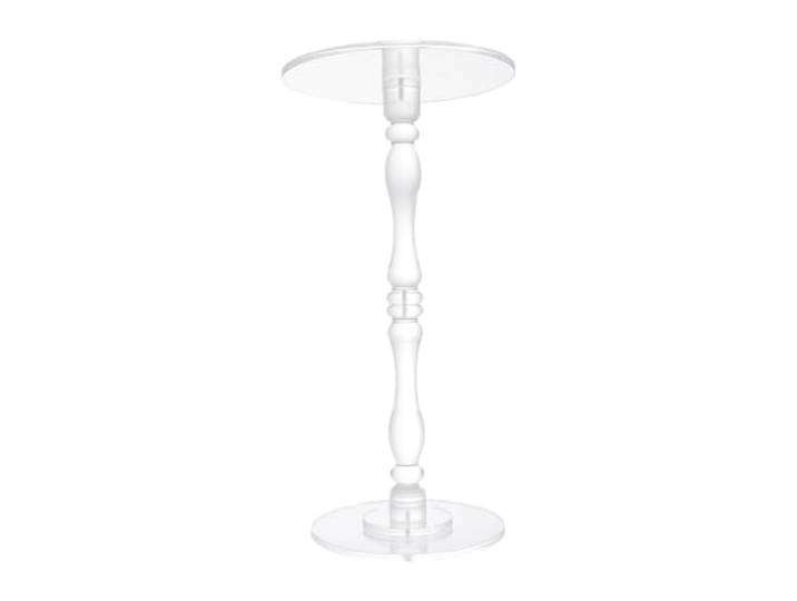 Beistelltisch aus Acryl, transparent, römisches Design, 30 x 30 x 59 cm Transparent, 10 mm, römische Säulenbasis, poliert, 30 x 30 x 59 cm, für Wohnzimmer, Schlafzimmer, Büro, minimalistisch