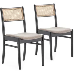 STUHL-SET 2 Vilma Schwarz Wash, Massivholz