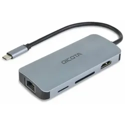 DICOTA D32062 Schnittstellen-Hub USB Typ-C Silber