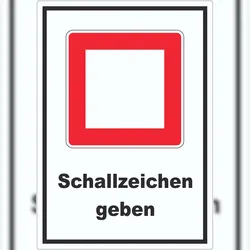 HB-Druck Schallzeichen geben Aufkleber mit Symbol und text Horn benutzen A5 (148x210mm)