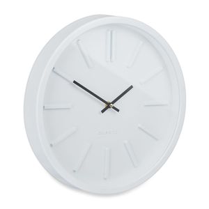 Relaxdays Wanduhr Quarzuhr, Ø 35 cm, weiß