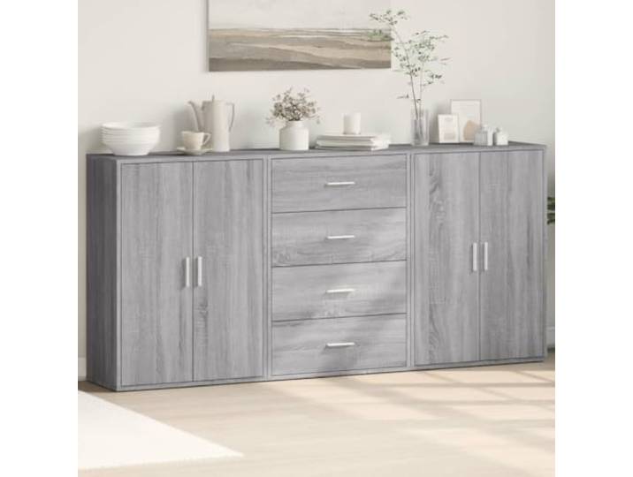 Sideboard 3er Set Grau Sonoma Holzwerkstoff 60x31x84 cm Stauraum Schrank Sideboard-Set, 3 Stück, Grau Sonoma, Holzwerkstoff, pflegeleichte Oberfläche, vielseitig nutzbar