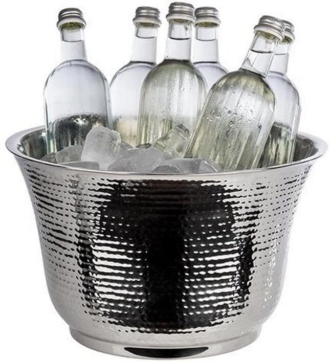 Outdoor-Flaschenkühler APS "Bowl 8 Liter", silber, B:33cm H:20cm T:33cm, Edelstahl, Eiskübel, Outdoor-Flaschenkühler silber Einheitsgröße