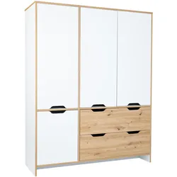 KLEIDERSCHRANK Maxim 150/189/49 cm Soft-Close Weiß Artisan Oak