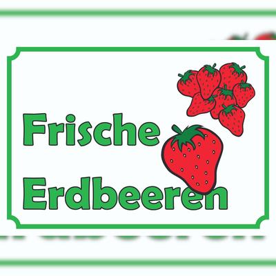 HB-Druck Verkaufsschild Schild Erdbeeren A6 (105x148mm)