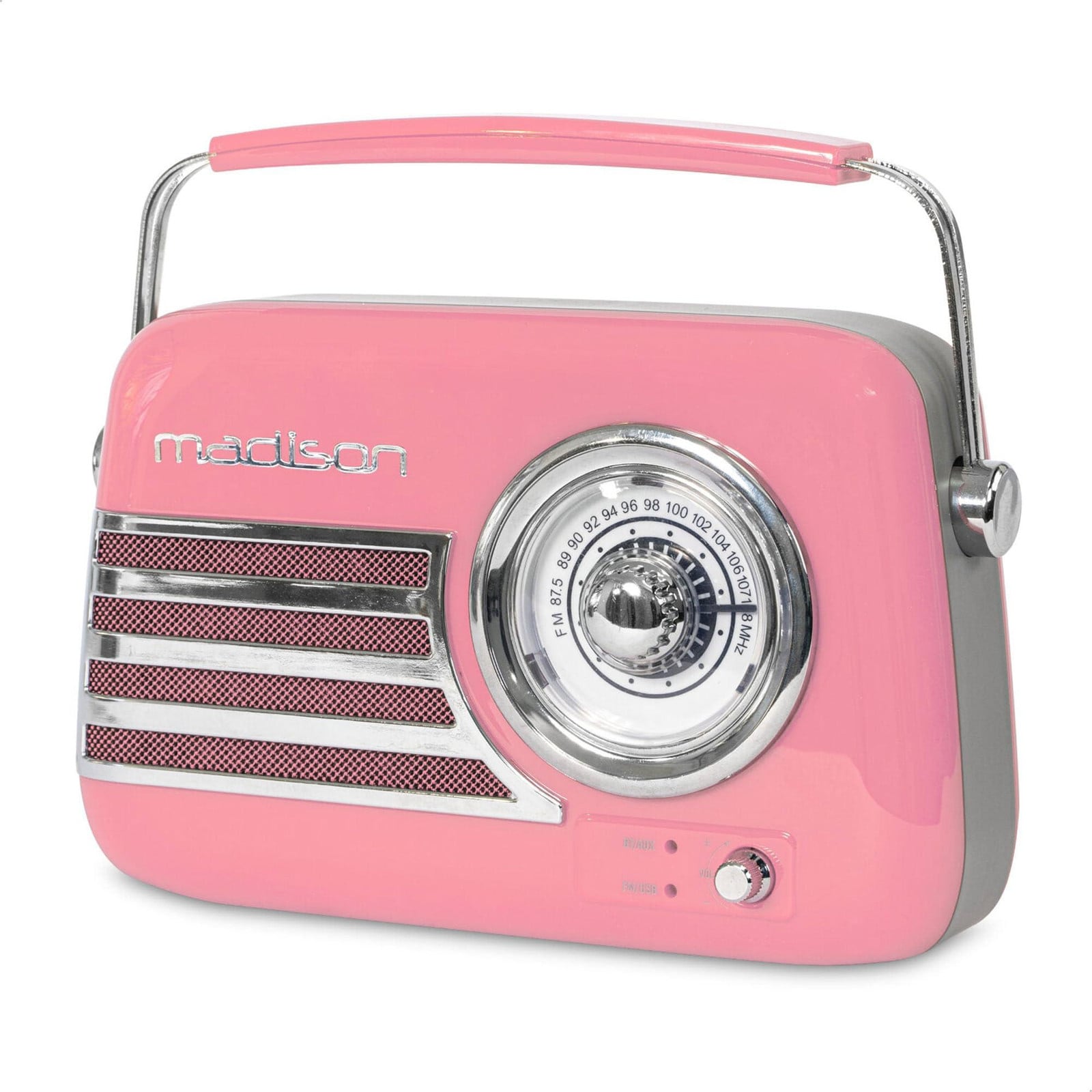 Madison Sound FREESOUND-VR40P Draagbare Analoge FM Radio, 30 W, Roze