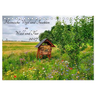 Heimische Vögel und Insekten in Wald und Flur (Tischkalender 2027 DIN A5 quer), CALVENDO Monatskalender
