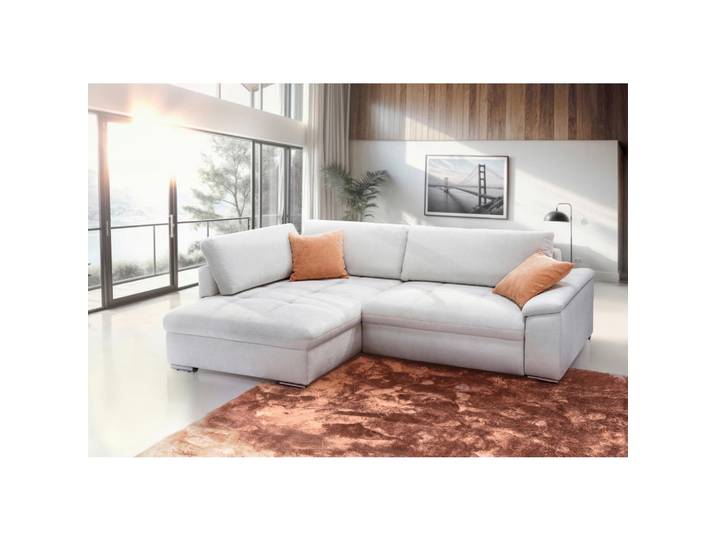 Ecksofa, Weiß, 268x178 cm, Textil, 3-Sitzer & Seitenverkehrt Montierbar, Modern, Livetastic