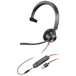 HP Poly Blackwire 3315 (Kabelgebunden, USB-A, Microsoft Teams), Office Headset, Schwarz