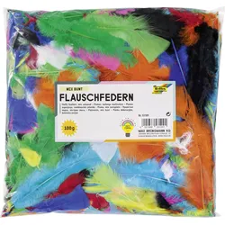 folia Federn mehrfarbig Flauschfedern MIX BUNT 100 g, 1 Pack
