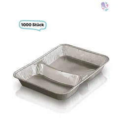 Alu-Schale, Menüschale, 760- 930 ml, rechteckig, 1000 Stk, 22,7 x 17,7 x 3 cm, robust, Premium Qualität, verschiedene Varianten