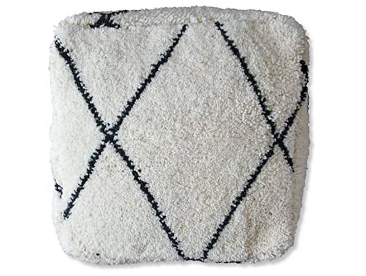 See the Good Handgefertigte Bodenkissen - Handgewebt aus natürlicher Wolle - geliefert gefüllt - Sitzsack, Fußhocker, Sitzpouf (Fluffy)