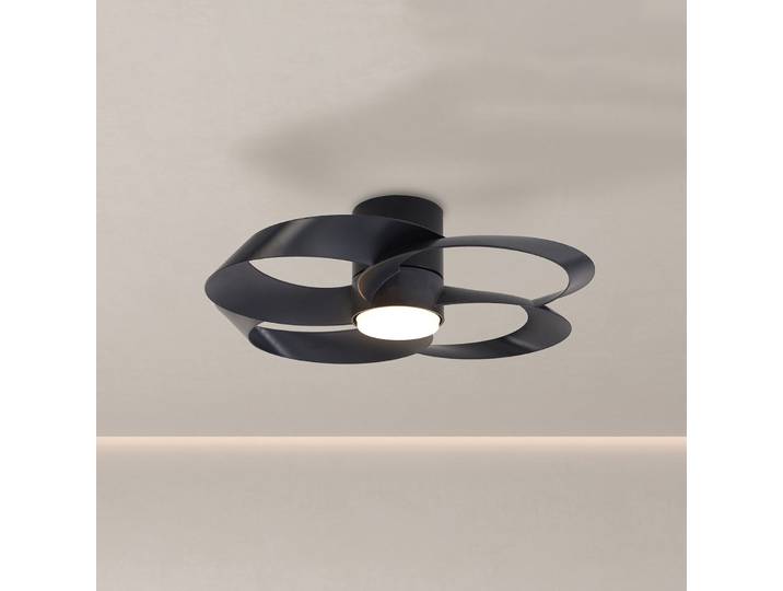 Rose LED-Deckenventilator schwarz DC leise CCT - Mantra Mantra Iluminación - Wohnzimmer - Modern - Kunststoff