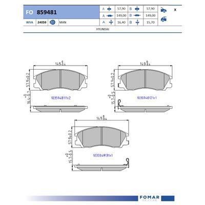 FOMAR FRICTION FO 859481 für HYUNDAI