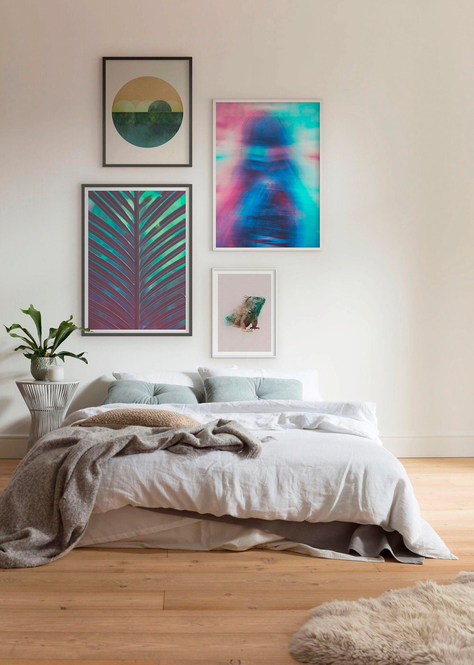 Bild KOMAR "Hide", bunt (farbe bild(er): bunt), B:30cm H:40cm, Holz, Papier, Bilder, Bild, Wandbild zur Dekoration - ohne Rahmen farbe bild(er): bunt B/H/T: 30cm x 40cm, Blätter Pflanzen, 1 Stk.