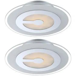 Decken LED Gästezimmer Leuchte Glas weiß satiniert Chrom Beleuchtung