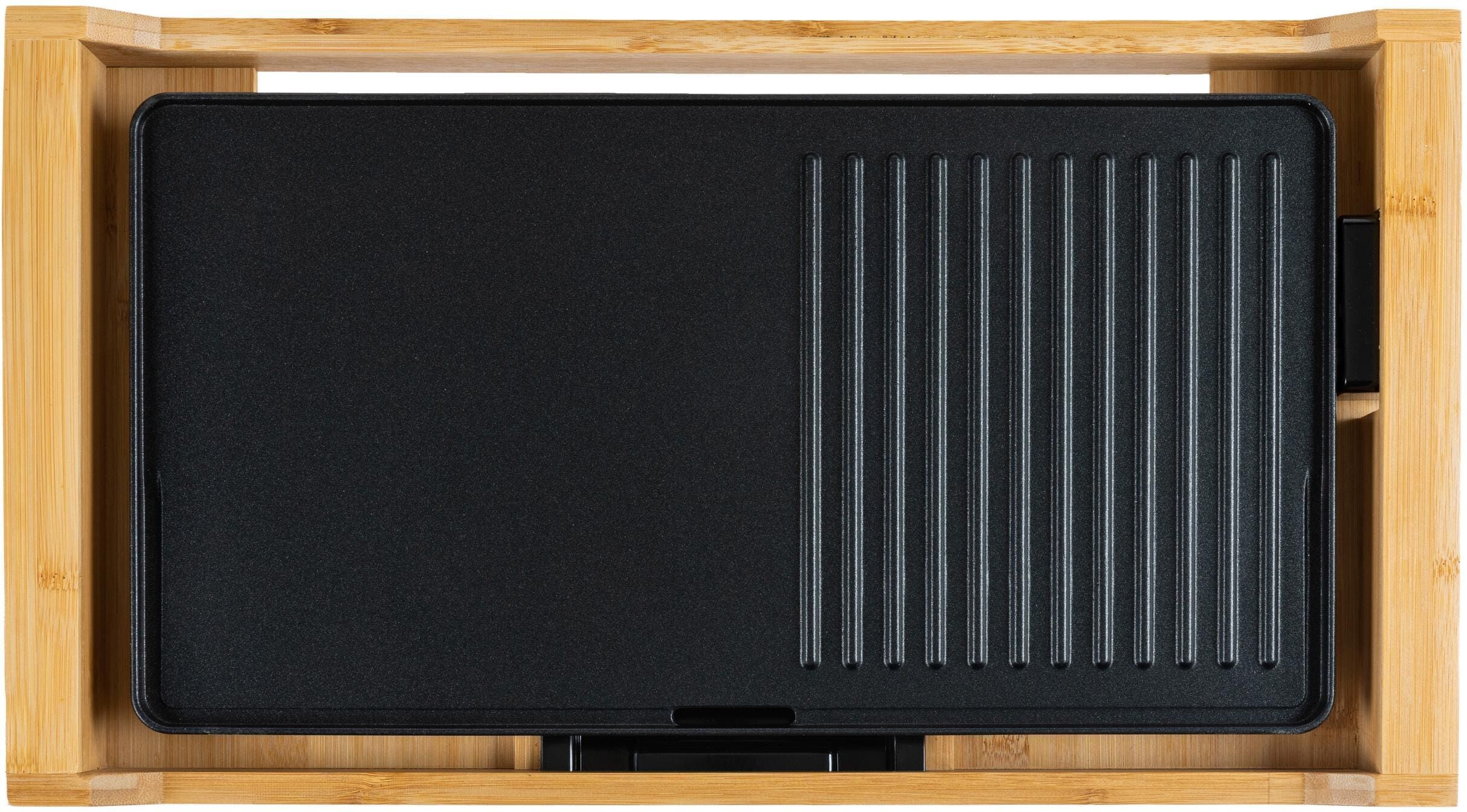 Tischgrill FURBER "Tischgrill Bambus", braun, B:51,5cm H:6cm T:28,5cm, Kontaktgrill_Standgrill_Tischgrill_Teppanyakigrill, Tischgrill braun Einheitsgröße