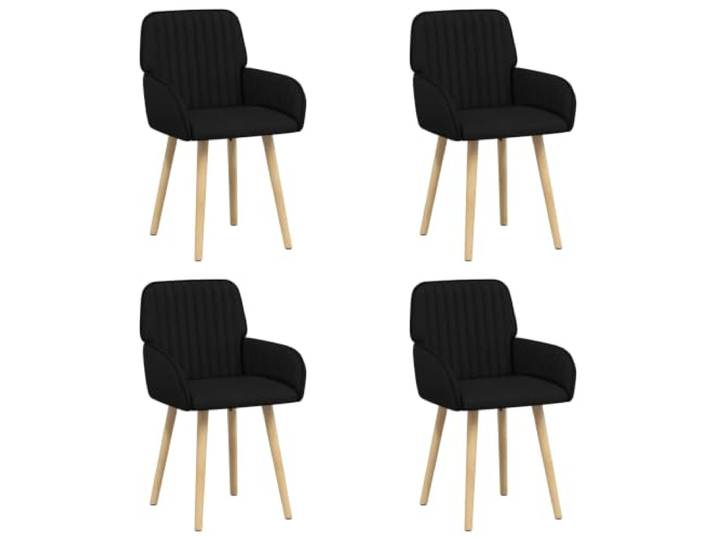 KDVXBCQJH Esszimmerstühle 4er Set Polsterstuhl Schwarz 56,5x50x87,5 cm Sitzecke im Esszimmer und in der Küche stilvoll gestalten mit bequemen Polstersitzen und stabilen Massivholzbeinen.