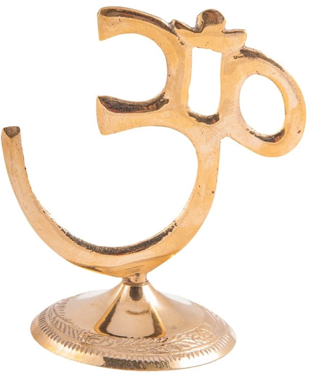 Ohm messing staand decoratieobject, Hoogte: 10 cm