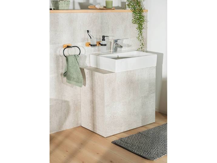 home24 Zeepdispenser Orea Bamboo roestvrij staal/bamboehout Zeepdispenser: glas zwart 11 x 18 x 12cm
