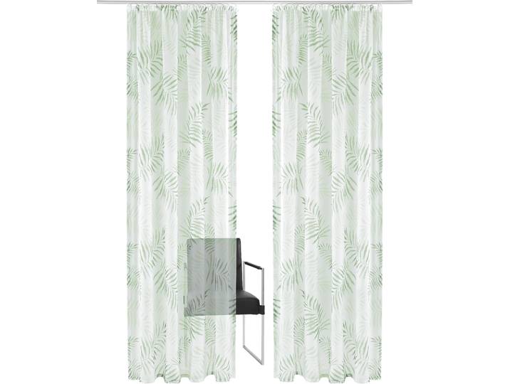 Gardine GOODPRODUCT Paula Gr. 1, grün, B:140cm H:145cm, Voile, Polyester, Gardinen, Gardine, Halbtransparent, Voile, Polyester