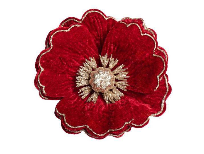 Weihnachtsanhänger Blume, rot