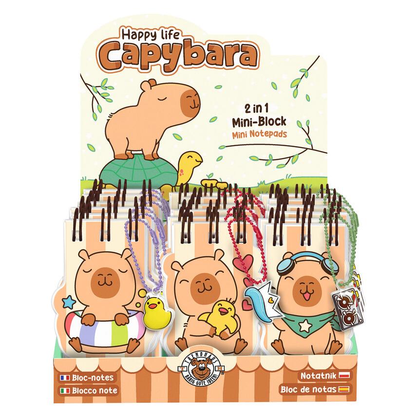 Trendhaus Spiral-Mini-Blöckchen Capybara Happy Life (Blanko) (966957)