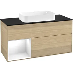 Villeroy & Boch Waschbeckenunterschrank Finion G29, Eckig Oak Veneer, 1200x603x501mm, mit Beleuchtung und SoftClosing