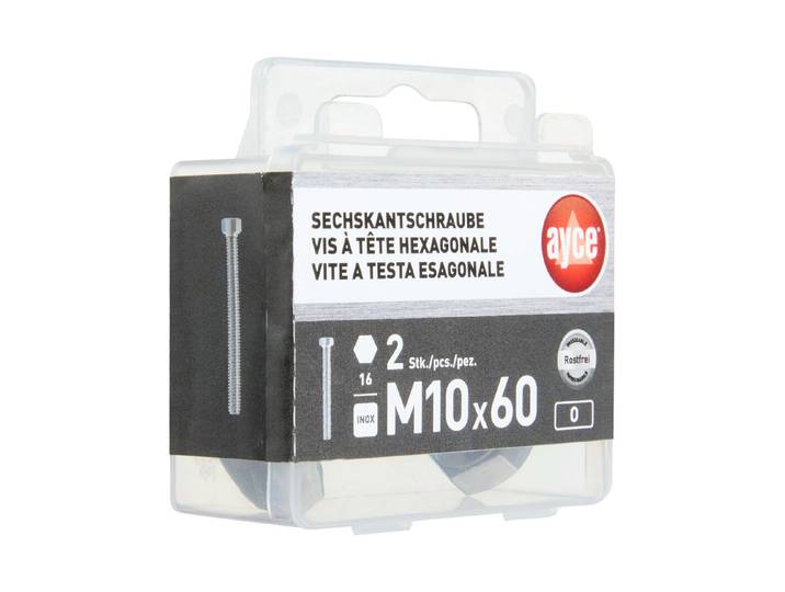 Sechskant-Schraube Metrisch Rostfrei M10 × 60 mm