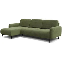 ECKSOFA FEBE 4-Sitzer links, olivgrün