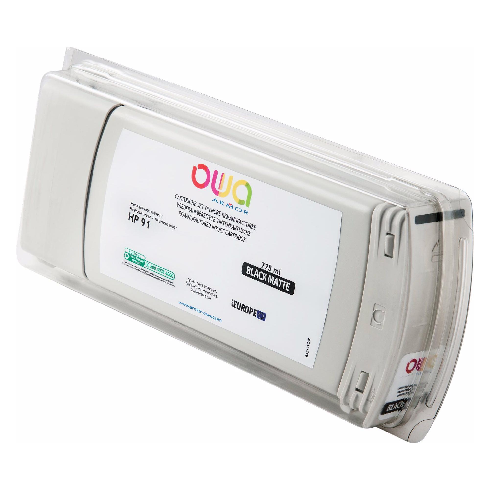 Armor OWA OWA - 775 ml - mattschwarz  - wiederaufbereitet - Tintenpatrone (Alt (MBK) (B45141OW)