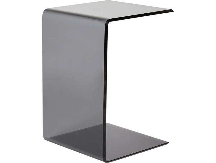 BELIANI Beistelltisch Schwarz Transparent 40 x 61 cm Sicherheitsglas Leicht Transportierbar Multifunktional Rechteckig Minimalistisch Skandinavisch Stil