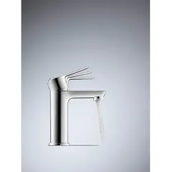Duravit D-Code Waschtischarmatur M DC1023001010  FreshStart, MinusFlow, mit Zugstange-Ablaufgarnitur, Chrom Hochglanz