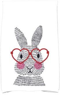 E by Design What's Up Bunny? Holiday Animal Print Kitchen Towel