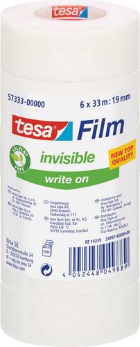 TESA 57333-00000-03 tesafilm Invisible Matt (L x B) 33m x 19mm 6St.