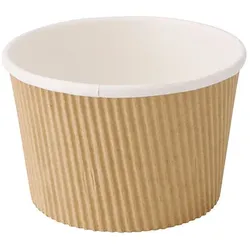 greenbox - Riffel-Suppen-Becher 375 ml / 17 oz, braun, 25 St.