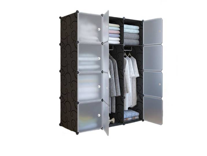 Placard modulaire plastique DIY gain place armoire suspendue vêtements enfant‑chambre