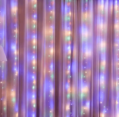 Inspire Curations USB LED Window Curtain Garland Lights With Remote color 3mx3m usb Type c