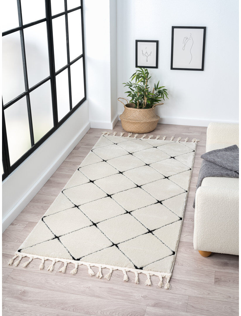 Brayden Studio Illumina Tapis white Rug Gray Rectangle 100 x 200cm