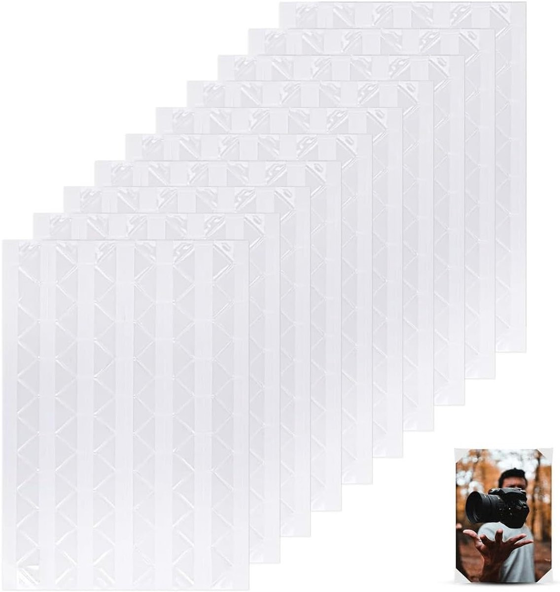 1020 stuks PVC zelfklevende fotohoeken voor scrapbooking en dagboeken, transparante plakstickers